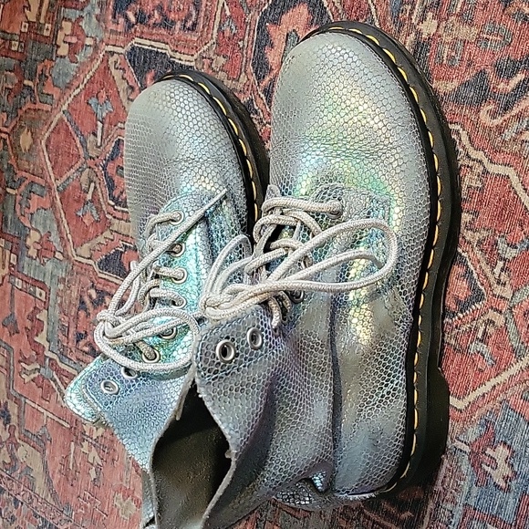Dr. Marten Pascal Blue Iridescent Texture Boots - Picture 3 of 11